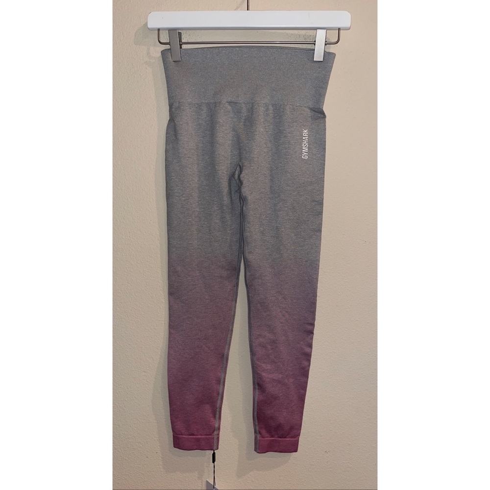 Gymshark Adapt Ombre Seamless Leggings Light Grey Marl Shell Pink Small NWT